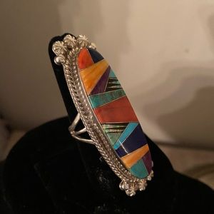 Alfred Martinez Multicolor Stone and Sterling Silver Ring